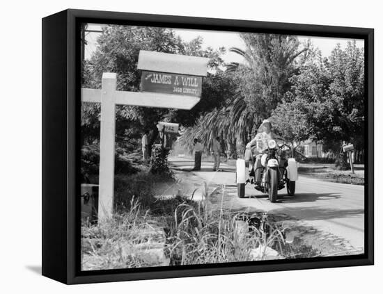 A Three Wheeled Harley-Davidson Police Bike, America, 1950S-null-Framed Stretched Canvas