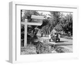 A Three Wheeled Harley-Davidson Police Bike, America, 1950S-null-Framed Photographic Print