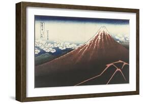 A Thunderstorm Below The Summit, c.1830-Katsushika Hokusai-Framed Giclee Print