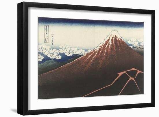 A Thunderstorm Below The Summit, c.1830-Katsushika Hokusai-Framed Giclee Print