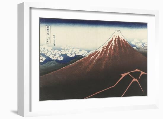 A Thunderstorm Below The Summit, c.1830-Katsushika Hokusai-Framed Giclee Print