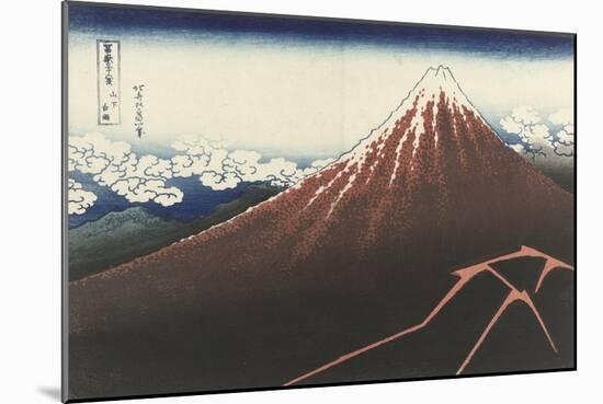 A Thunderstorm Below The Summit, c.1830-Katsushika Hokusai-Mounted Giclee Print