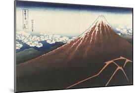 A Thunderstorm Below The Summit, c.1830-Katsushika Hokusai-Mounted Giclee Print