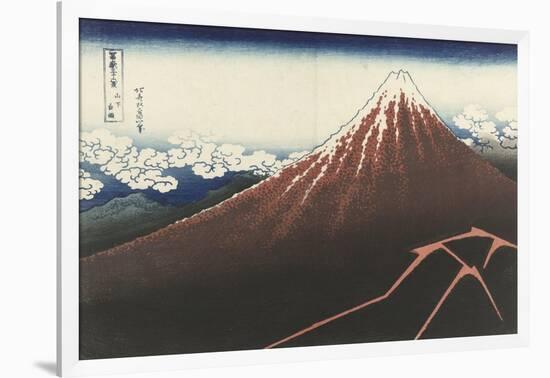 A Thunderstorm Below The Summit, c.1830-Katsushika Hokusai-Framed Giclee Print