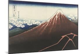 A Thunderstorm Below The Summit, c.1830-Katsushika Hokusai-Mounted Giclee Print