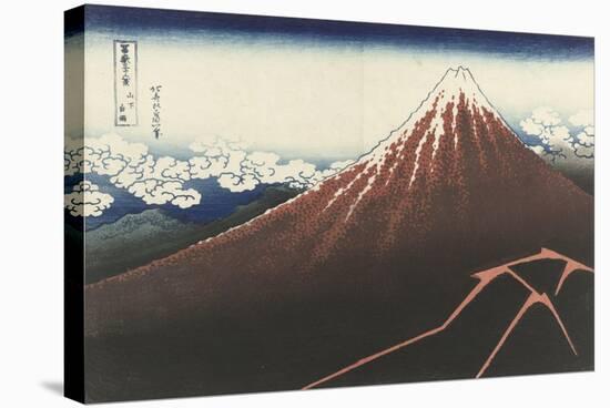 A Thunderstorm Below The Summit, c.1830-Katsushika Hokusai-Stretched Canvas