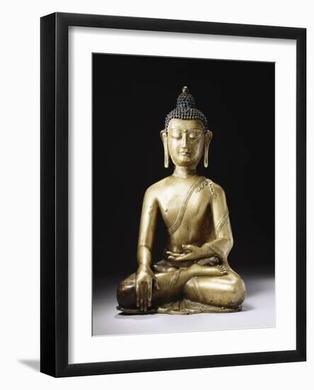 A Tibetan Bronze Figure of Buddha Sakyamuni, Late 13th Century-null-Framed Giclee Print