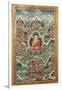 A Tibetan Thang.ka, Buddha Shakyamuni Surrounded by Many Scenes from His Previous Lives, 18th C-null-Framed Giclee Print