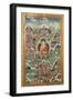 A Tibetan Thang.ka, Buddha Shakyamuni Surrounded by Many Scenes from His Previous Lives, 18th C-null-Framed Giclee Print