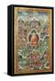 A Tibetan Thang.ka, Buddha Shakyamuni Surrounded by Many Scenes from His Previous Lives, 18th C-null-Framed Stretched Canvas