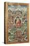 A Tibetan Thang.ka, Buddha Shakyamuni Surrounded by Many Scenes from His Previous Lives, 18th C-null-Stretched Canvas