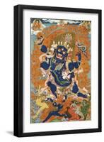 A Tibetan Thang.ka Depicting the Four-Armed and Four-Headed Caturbhujamahakala, circa 1900-null-Framed Giclee Print