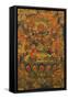 A Tibetan Thanka with a Central Figure of Heruka-null-Framed Stretched Canvas