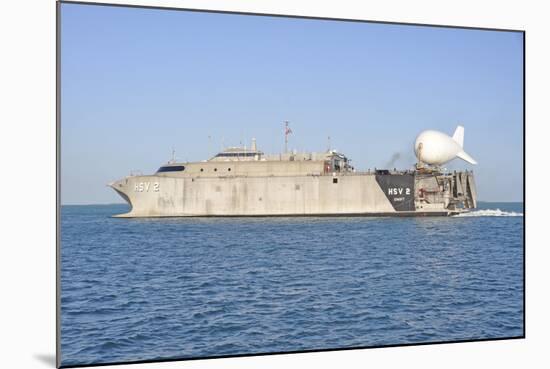 A Tif-25K Aerostat Tethered on the Stern of High-Speed Vessel Swift-null-Mounted Photographic Print