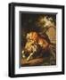 A Tiger attacking a Bull-Peter Wenzel-Framed Giclee Print