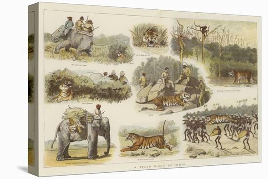 A Tiger Hunt in India-null-Stretched Canvas