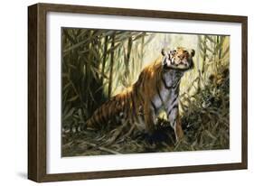 A Tiger with a Peacock-Wilhelm Kuhnert-Framed Giclee Print