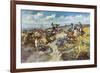 A Tight Dally and a Loose Latigo-Charles Marion Russell-Framed Art Print