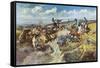 A Tight Dally and a Loose Latigo-Charles Marion Russell-Framed Stretched Canvas