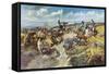 A Tight Dally and a Loose Latigo-Charles Marion Russell-Framed Stretched Canvas