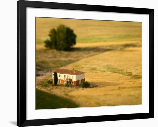 A Tilt Shifted Country House on a Cereal Field-Ikerlaes-Framed Photographic Print