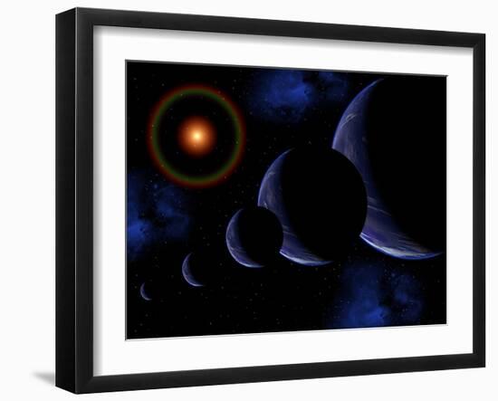 A Time Lapse Conceptual Image of the Earth in Orbit around the Sun-Stocktrek Images-Framed Art Print
