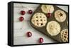 A Tin Filled with Small Fresh Cherry Pies Ready to Go into the Oven-Cynthia Classen-Framed Stretched Canvas