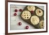 A Tin Filled with Small Fresh Cherry Pies Ready to Go into the Oven-Cynthia Classen-Framed Photographic Print