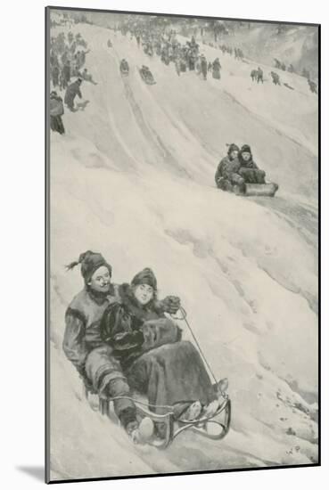 A Tobogganing-Slope in Canada-Walter Stanley Paget-Mounted Giclee Print