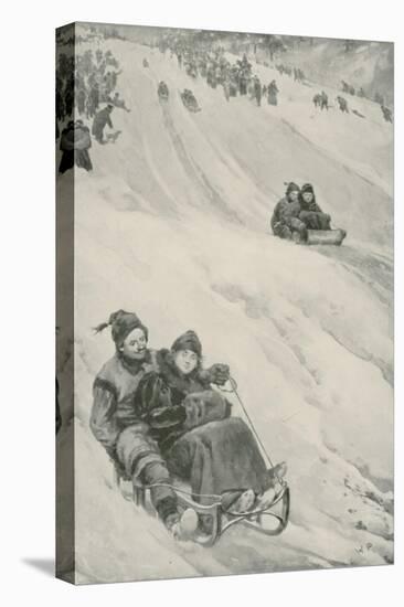 A Tobogganing-Slope in Canada-Walter Stanley Paget-Stretched Canvas