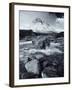 A Toned B&W Image of River Coupalls with Snow Capped Peak of Buachaille Etive Mor in Distance-Stephen Taylor-Framed Photographic Print