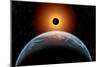 A Total Eclipse of the Sun as Seen from Being in Earth's Orbit-null-Mounted Art Print