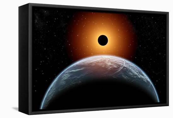 A Total Eclipse of the Sun as Seen from Being in Earth's Orbit-null-Framed Stretched Canvas