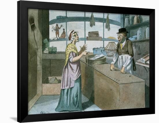 A Touch at the Times, Caricature of the French Blockade, March 1805-null-Framed Giclee Print