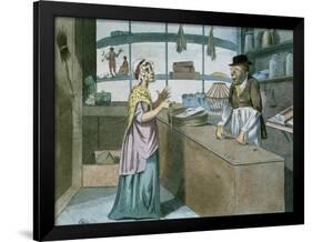 A Touch at the Times, Caricature of the French Blockade, March 1805-null-Framed Giclee Print