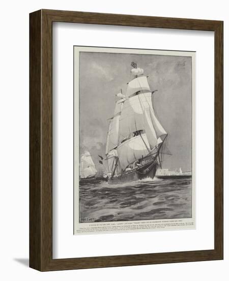 A Touch of Old Sea Life, HMS Active and HMS Volage Going Out of Portsmouth Harbour under Sail Only-Fred T. Jane-Framed Giclee Print