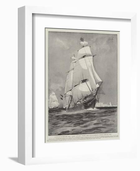 A Touch of Old Sea Life, HMS Active and HMS Volage Going Out of Portsmouth Harbour under Sail Only-Fred T. Jane-Framed Giclee Print