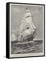 A Touch of Old Sea Life, HMS Active and HMS Volage Going Out of Portsmouth Harbour under Sail Only-Fred T. Jane-Framed Stretched Canvas