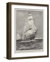 A Touch of Old Sea Life, HMS Active and HMS Volage Going Out of Portsmouth Harbour under Sail Only-Fred T. Jane-Framed Giclee Print