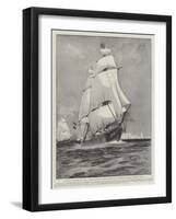 A Touch of Old Sea Life, HMS Active and HMS Volage Going Out of Portsmouth Harbour under Sail Only-Fred T. Jane-Framed Giclee Print