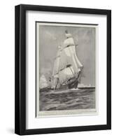 A Touch of Old Sea Life, HMS Active and HMS Volage Going Out of Portsmouth Harbour under Sail Only-Fred T. Jane-Framed Premium Giclee Print