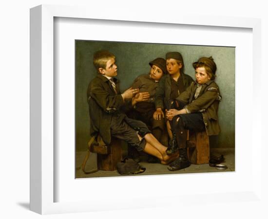 A Tough Story, 1886-John George Brown-Framed Giclee Print