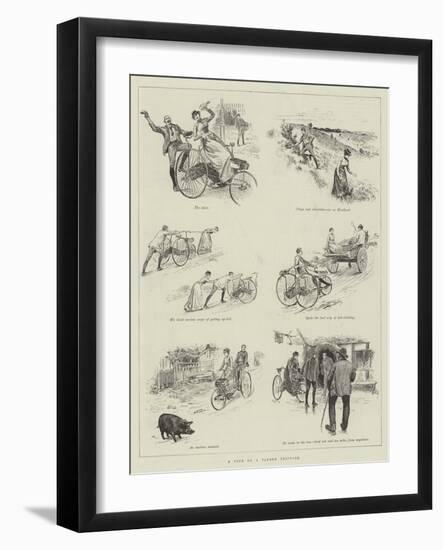 A Tour on a Tandem Tricycle-null-Framed Giclee Print