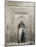 A Tourist before an Elaborate Turkish Carved Alcove-null-Mounted Photographic Print