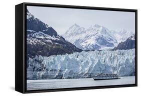 A Tourist Ship Explores the Lamplugh Glacier in Glacier Bay National Park and Preserve, Alaska-Michael Nolan-Framed Stretched Canvas