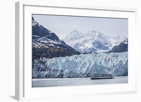 A Tourist Ship Explores the Lamplugh Glacier in Glacier Bay National Park and Preserve, Alaska-Michael Nolan-Framed Photographic Print