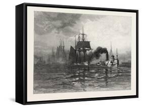 A Tow on Lake St. Clair, Canada, Nineteenth Century-null-Framed Stretched Canvas