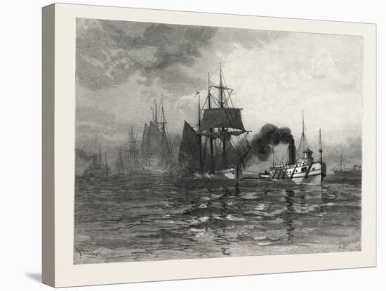 A Tow on Lake St. Clair, Canada, Nineteenth Century-null-Stretched Canvas