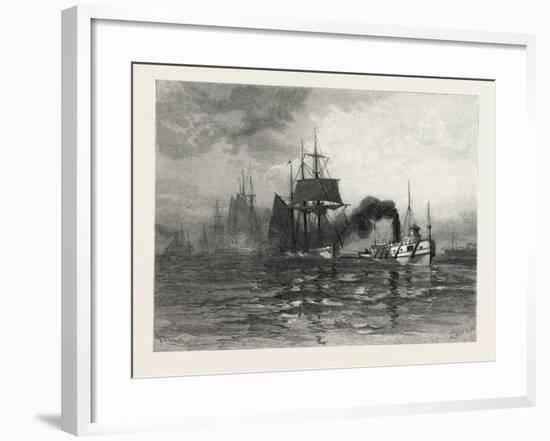 A Tow on Lake St. Clair, Canada, Nineteenth Century-null-Framed Giclee Print