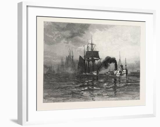 A Tow on Lake St. Clair, Canada, Nineteenth Century-null-Framed Giclee Print